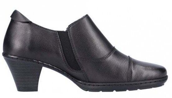 Rieker Antistress 57173  Ladies Black Leather Zip Up Block Heel Ankle Boots/ Trouser Shoes