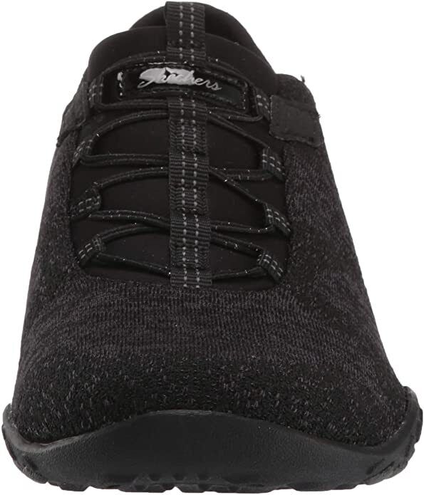 Skechers Ladies Black Wide Fit Bungee Slip On Trainers Breathe Easy Opportuknity