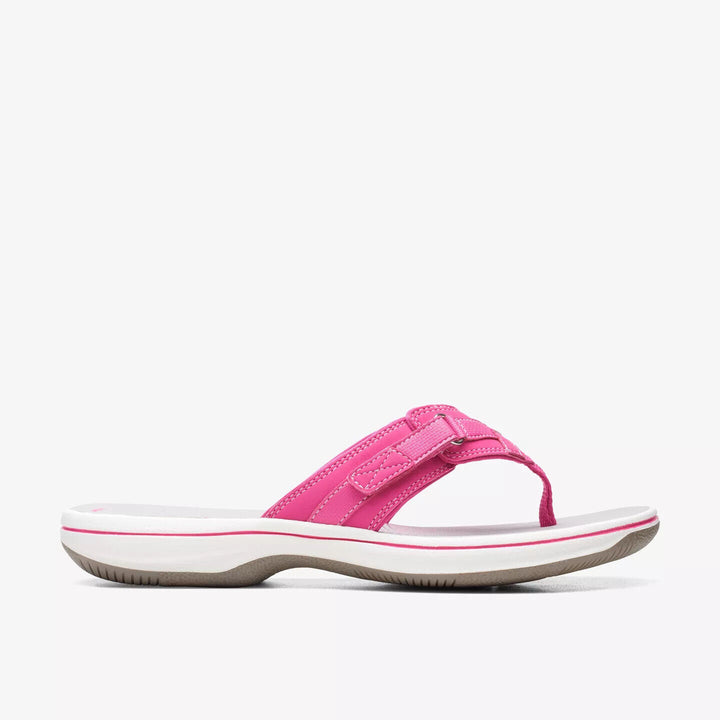 Clarks Brinkley Sea Ladies Fuchsia Adjustable Toe Post Flip Flop Sandals