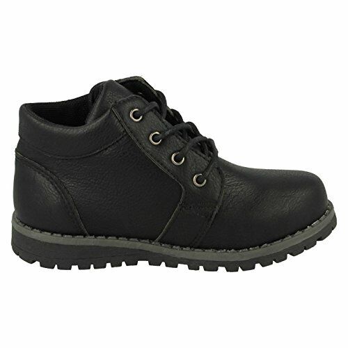 JC Dees N2042 Boys Black Infants Lace Up Casual Desert Boots Sizes 5 - 12