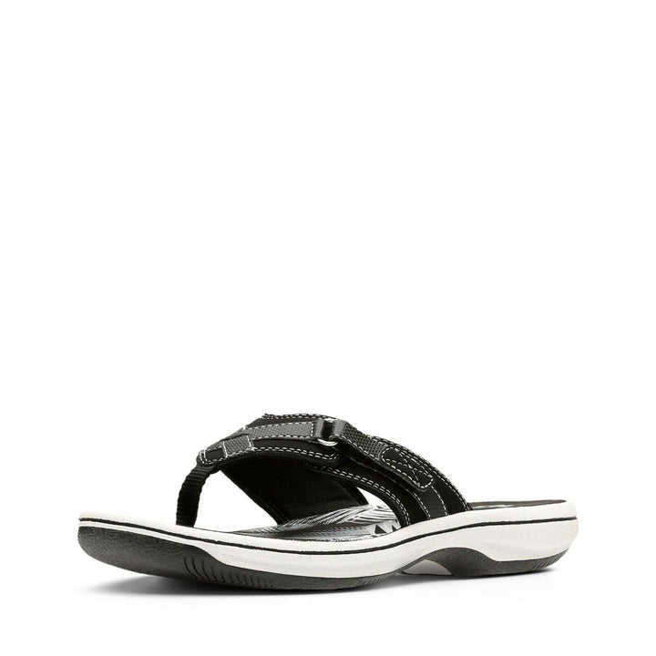 Clarks Brinkley Sea Womens Black Adjustable Toe Post Flip Flop Sandals