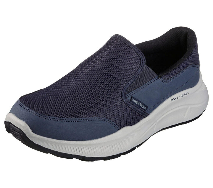 Skechers PERSISTABLE Mens Vegan Navy Relaxed Fit Memory Foam Slip On Trainers