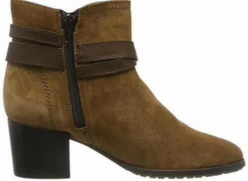 Tamaris 25059 Ladies Cognac Brown Suede Block Heel Zip Up Ankle Boots