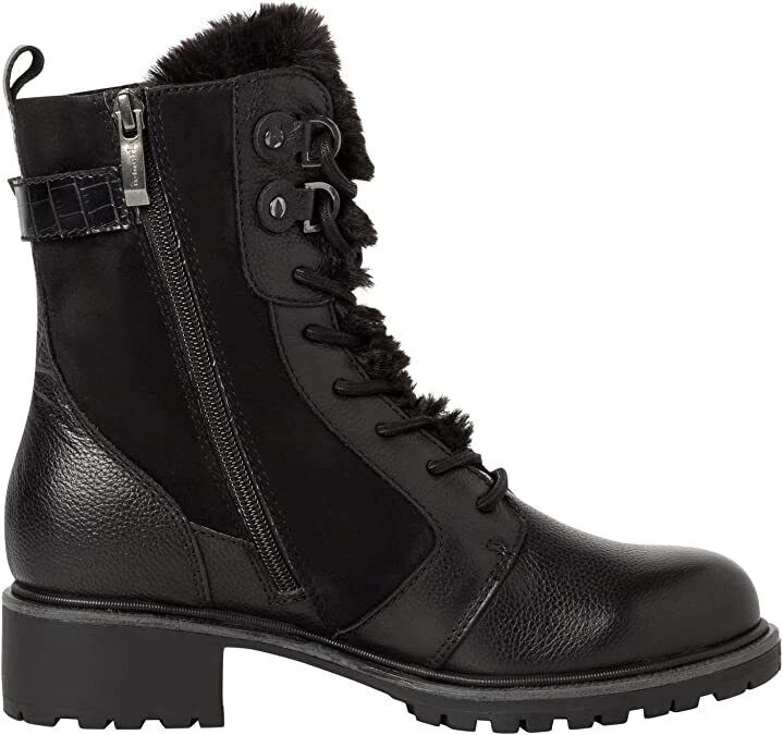 Tamaris 26852 Ladies Touch It Comfort Black Leather Nubuck Biker Style Ankle Boots