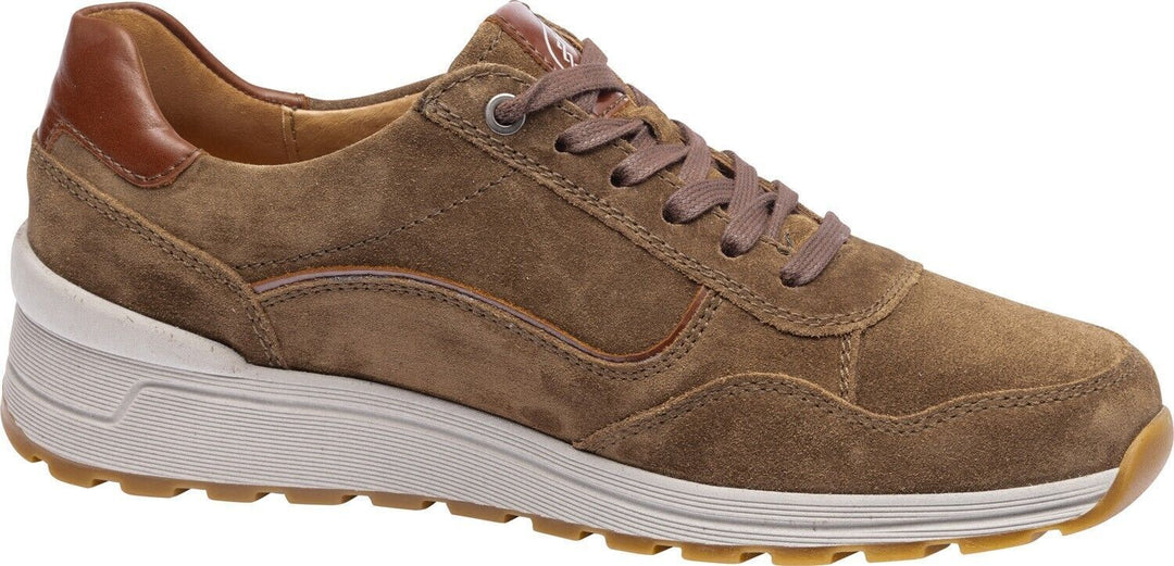 Waldlaufer Etienne Mens Wide H Fit Brown Suede Lace Up With Zip Fasten Trainers