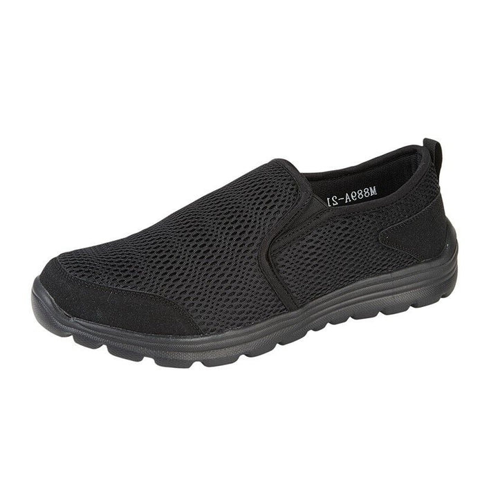 Dek M889 Mens Black Mesh Lightweight Memory Foam Slip On Trainers With Stretch