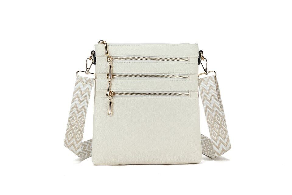 Long & Son London Ladies White Soft Crossbody Handbag With Adjustable Strap