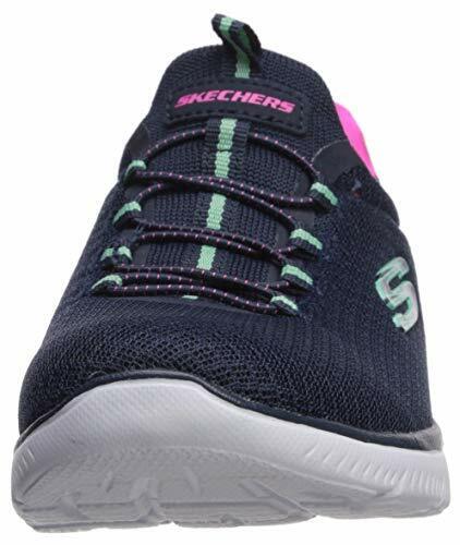 Skechers Summits Womens Navy/Hot Pink Mesh Pull On Bungee Trainers With Memory Foam