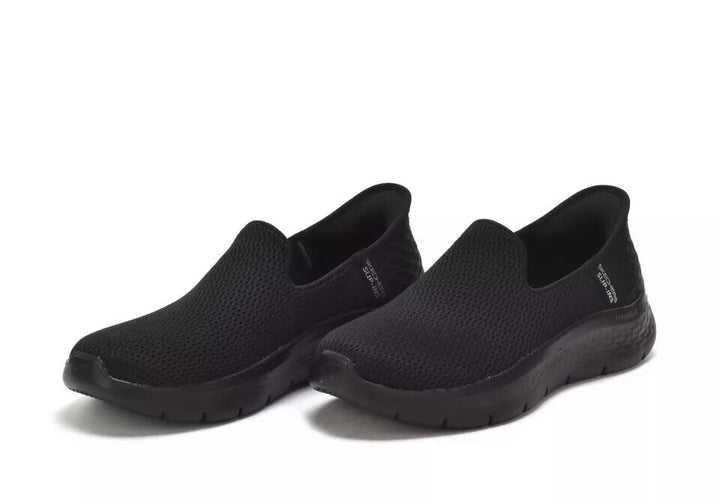 SKECHERS Slip Ins Ladies GO WALK FLEX RELISH Black Wide Fit Hands Free Trainers