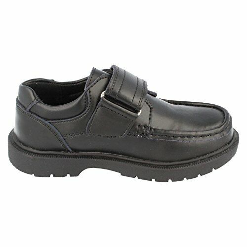 JC Dees Boys Black Leather School Shoes With Velcro Strap Infant Boys Childrens N1066