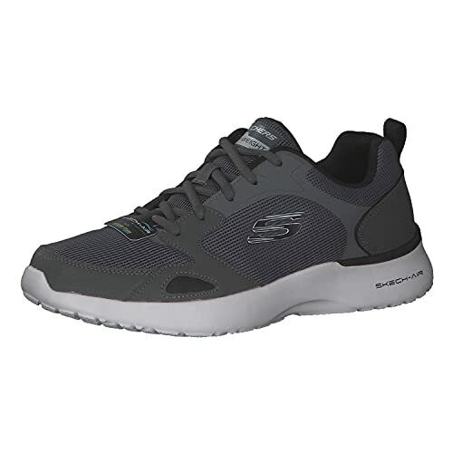 Skechers Venturik Charcoal Grey Mesh Lace Up Lightweight Memory Foam Trainers