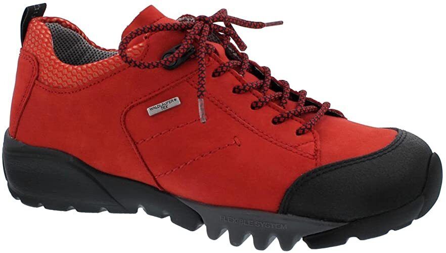 Waldlaufer H Amiata Red Lightweight Waterproof Lace Up Wide Fitting Walking Shoe