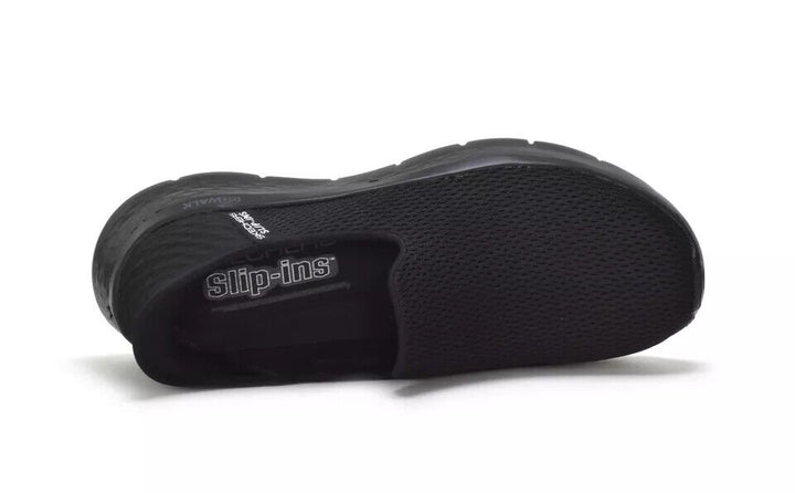 SKECHERS Slip Ins Ladies GO WALK FLEX RELISH Black Wide Fit Hands Free Trainers