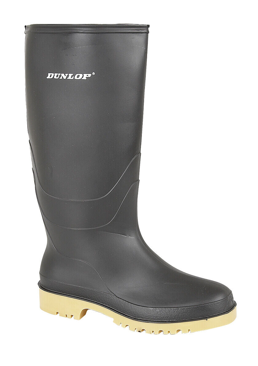 Dunlop Unisex Childrens Wellies Black Waterproof Wellington Boots Festival