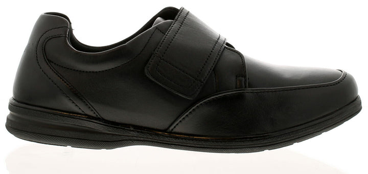 Dr Keller Matt Mens Wide Fit Soft Black Leather Strap Smart Casual Comfort Shoes