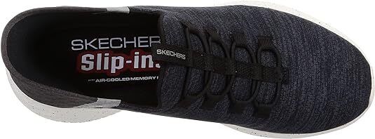 Skechers Slip Ins Right Away Mens Grey Bungee Relaxed Fit Hands Free Vegan Trainers