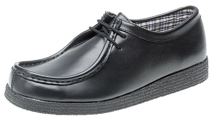 Route 21 M157 Mens Black Leather Apron Lace Up Wallabee Shoes