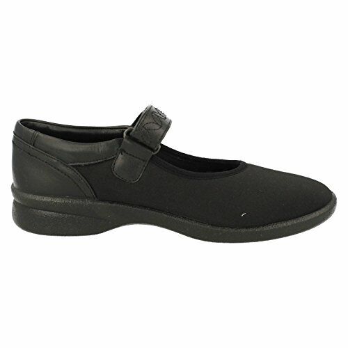 Padders SPRITE 2 Womens Black Lycra EXTRA WIDE 3E/4E Flat Casual Mary Jane Shoes