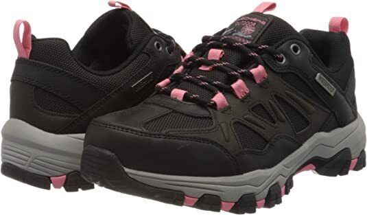 Skechers Outdoors West Highland Selmen Womens Wide Fit Waterproof Black/Charcoal Hiking Trainers