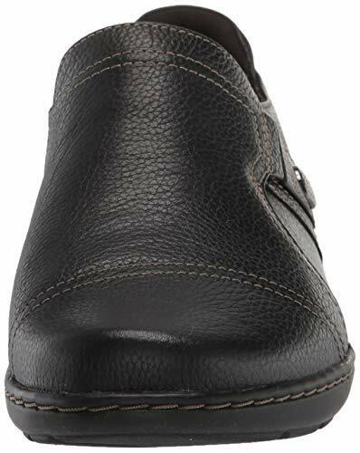 Clarks Cora Poppy Black Tumbled Leather Ladies Comfort Slip On Shoes D Fit