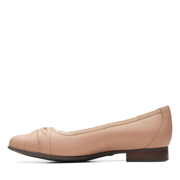 Clarks Un Blush Wish Praline Nude Leather Loafers Low Heel Slip On Court Shoes D Fit