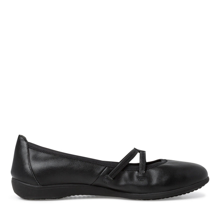 Tamaris 22106 Ladies Black Faux Leather Lightweight Elasticated Shoes With Cushioned Removable Insole