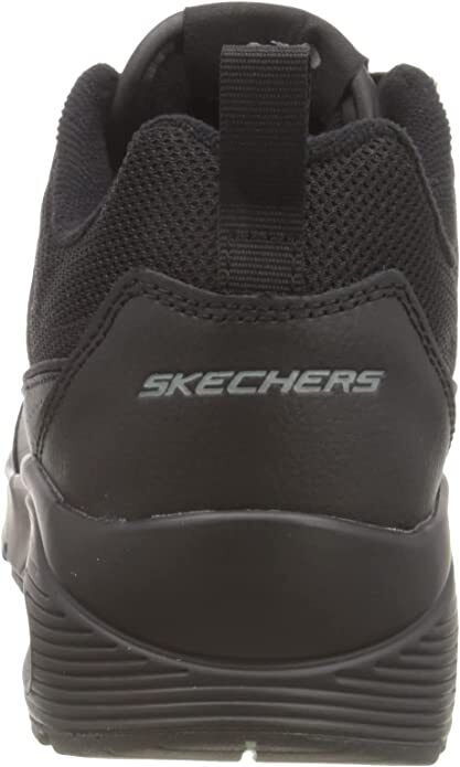 Skechers Uno  Suroka Mens Black Leather Air-Cushioned Midsole Lace Up Trainers