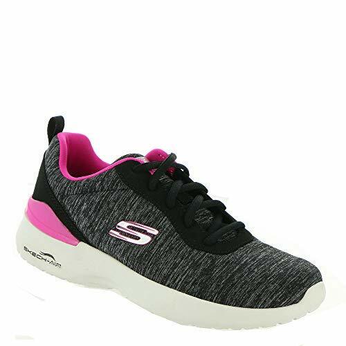 Skechers Dynamight Paradise Waves Black/Pink Womens Wide Fit Trainers Lace Up