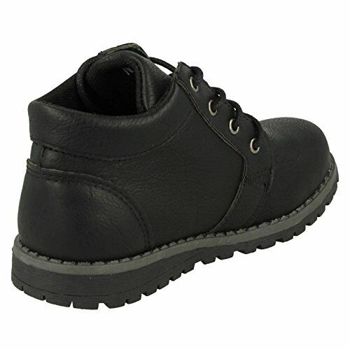 JC Dees N2042 Boys Black Infants Lace Up Casual Desert Boots Sizes 5 - 12