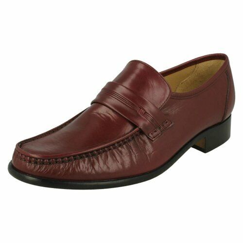 Thomas Blunt Clapham Mens Burgundy Leather Loafer Moccasin Slip On Formal Shoes