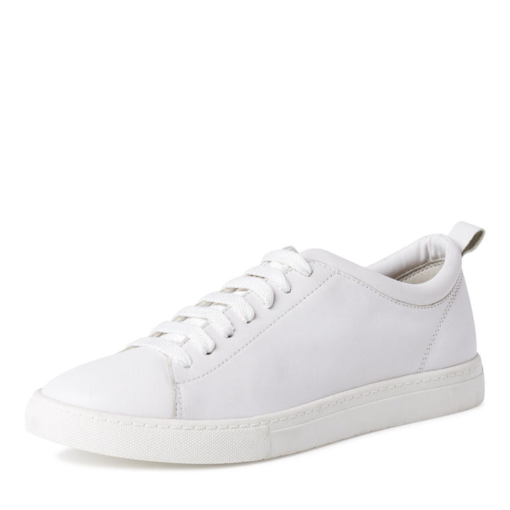 Tamaris 23611 White Leather Lace Up Light Weight Cushioned Athleisure Trainers