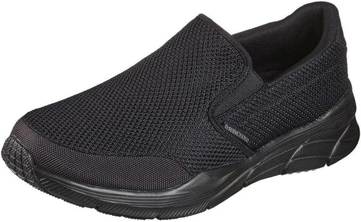 Skechers Equalizer Krimlin Mens Black Wide Fit Memory Foam Mesh Slip On Trainers