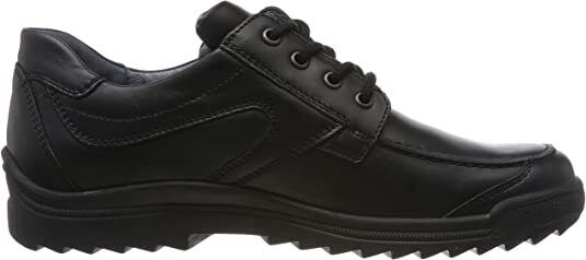 Waldlaufer Hendrik 483000 Mens Black Leather Wide Fitting Lace Up Casual Shoes