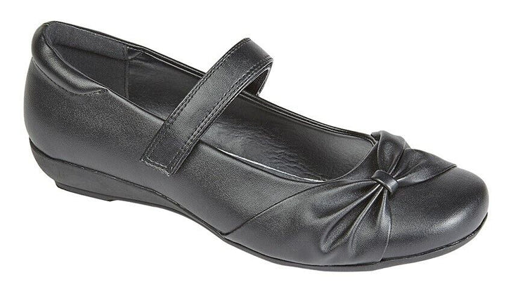 US Brass G795 Marlin Girls School Shoes Black Mary Jane With Bar Strap