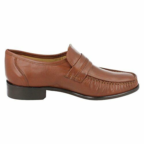 Thomas Blunt Clapham Mens Brown All Leather Loafer Moccasin Slip On Formal Shoes