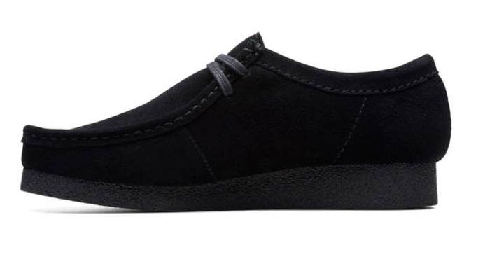 Clarks Originals WallabeeEvo Mens Black Suede Wallabee Lace Up Square Toe Rubber Sole