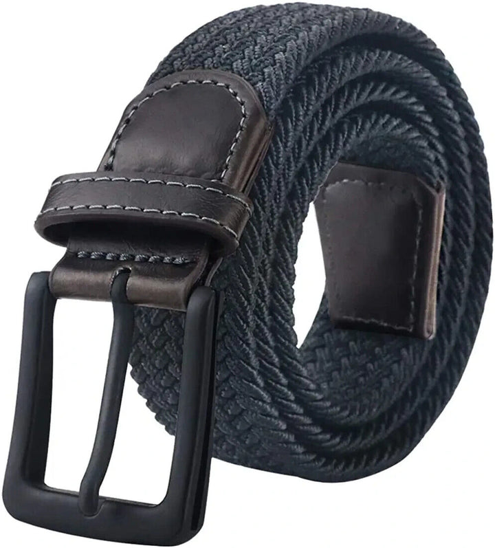 Elasticated Stretchable Braided belt for kids Black 28-30 Inch