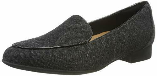 Clarks Un Blush Ease Ladies Grey Tweed Loafers Low Heel Slip On Moccasin Shoes