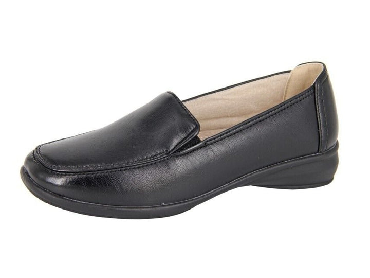 Boulevard Wide Fit Nurse Work Loafer Comfort Leather Lined Slip On Shoes