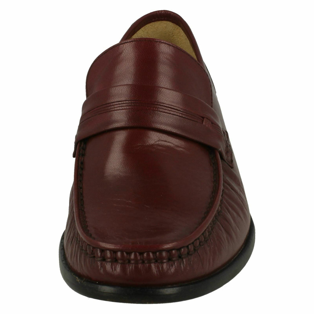 Thomas Blunt Clapham Mens Burgundy Leather Loafer Moccasin Slip On Formal Shoes