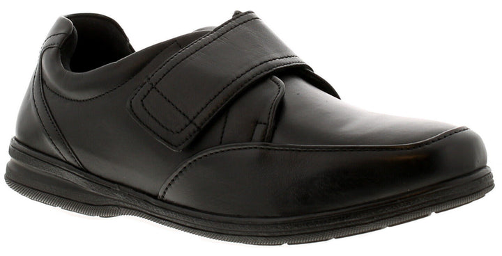 Dr Keller Matt Mens Wide Fit Soft Black Leather Strap Smart Casual Comfort Shoes