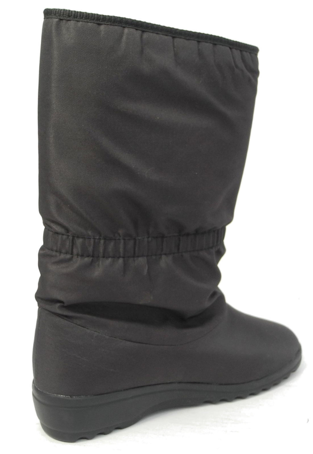 Blizzard Boot Ladies Black Fleece Lined Waterproof Snow Boots With Strap LB852