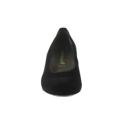 Waldlaufer 358501 Hilaria Black Suede Leather Extra Wide Fitting Court Shoe