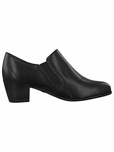 Tamaris 24400 Ladies Black Leather Court Shoes Trouser Shoe Cuban Heel Boots