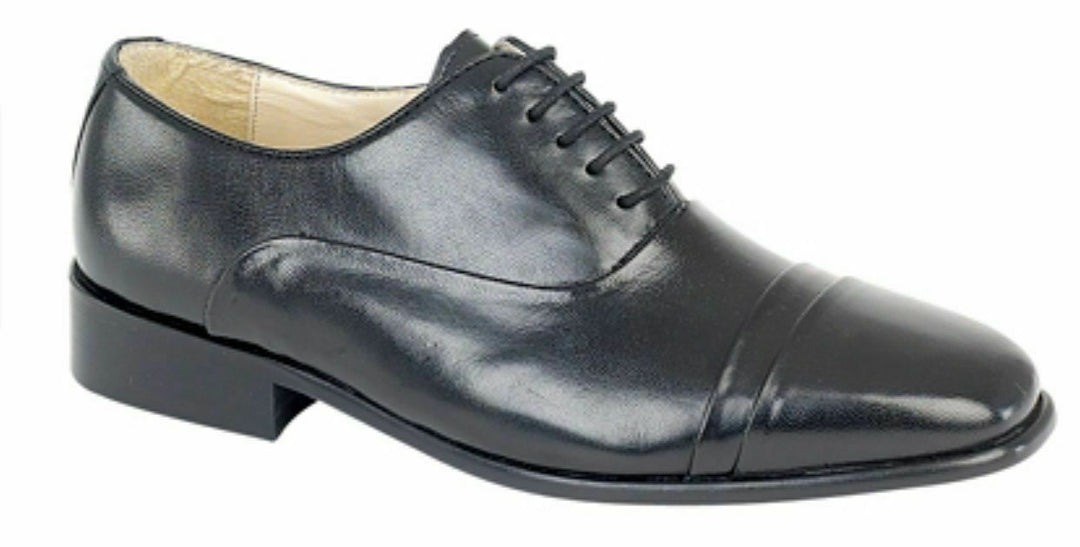 Montecatini MT5101 Mens Black Leather Oxford Toe Cap Formal Dress Evening Lace Up Shoes