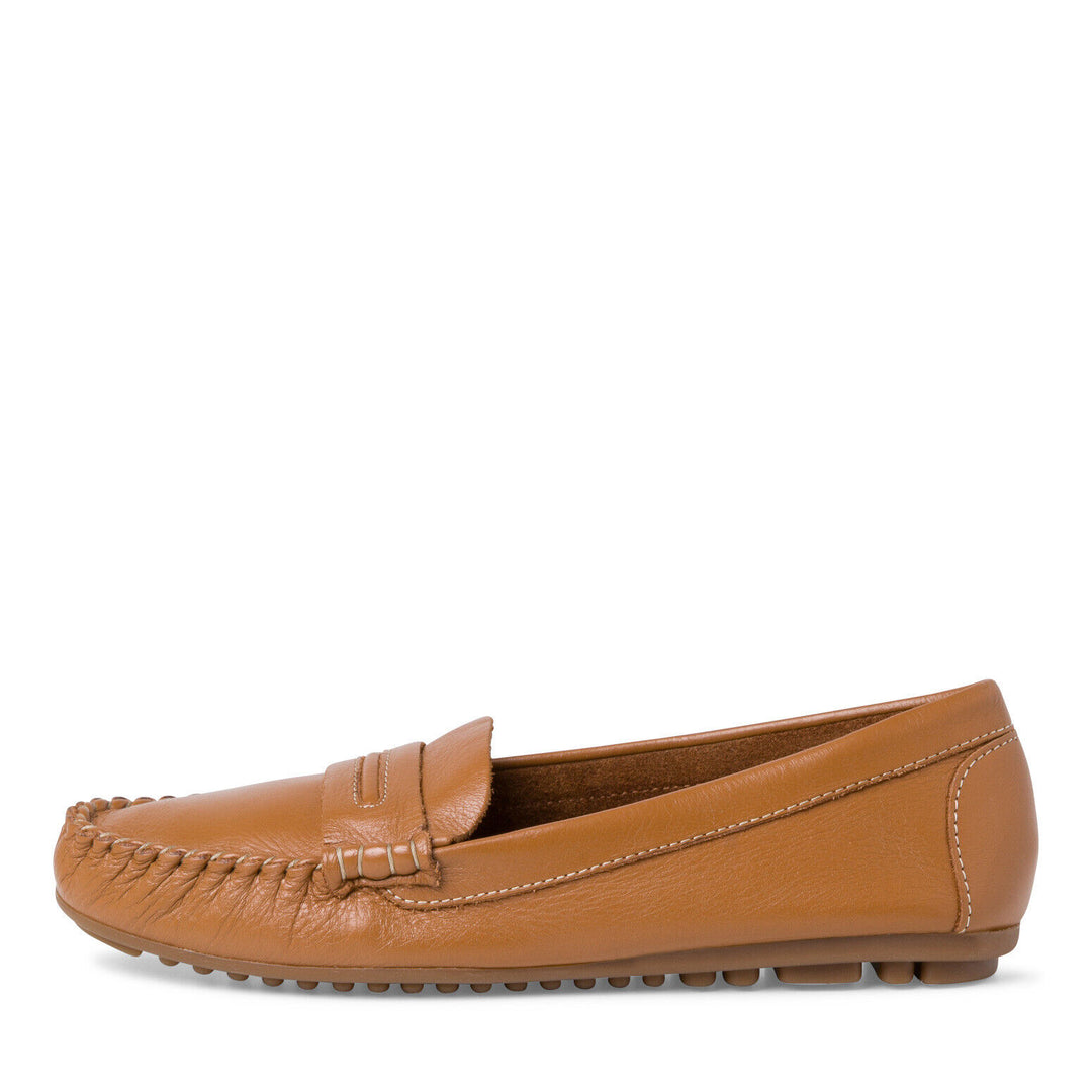 Tamaris 24205 Ladies Tan Soft Leather Moccasin Upper & Lined Light Weight Shoes