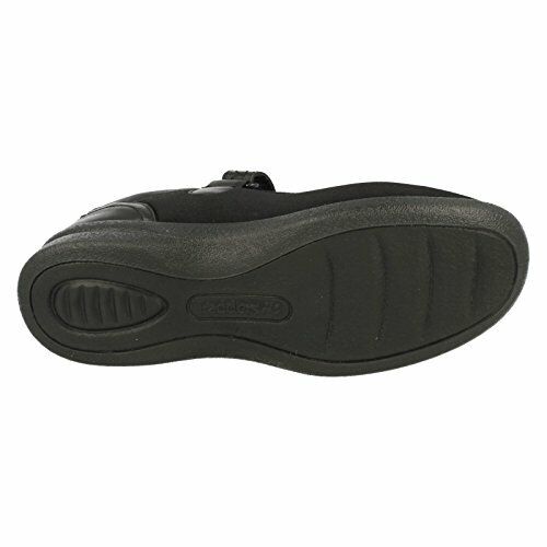 Padders SPRITE 2 Womens Black Lycra EXTRA WIDE 3E/4E Flat Casual Mary Jane Shoes