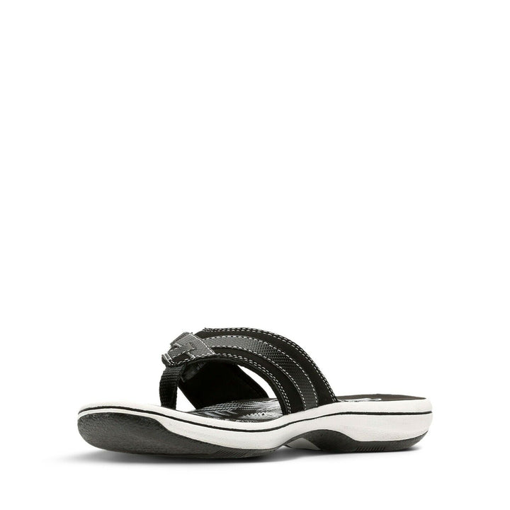 Clarks Brinkley Sea Womens Black Adjustable Toe Post Flip Flop Sandals