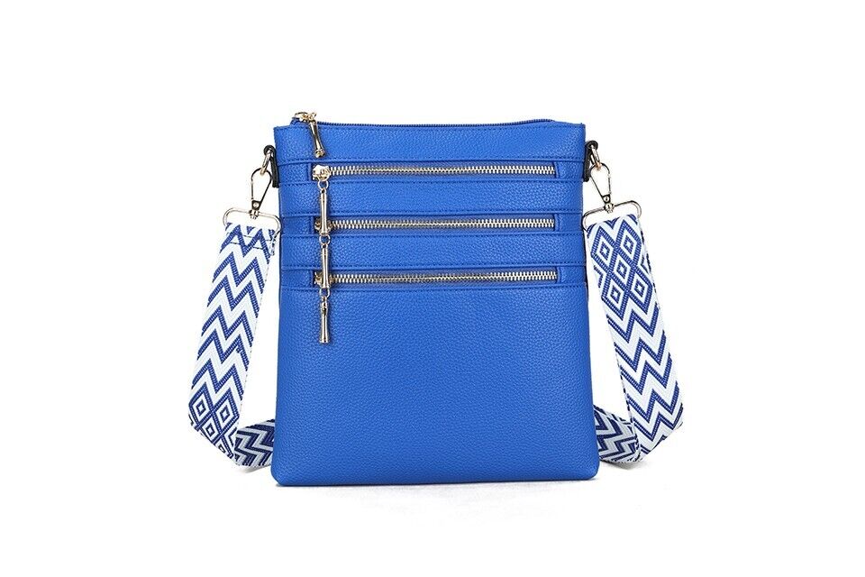 Long & Son London Ladies Royal Blue Soft Crossbody Handbag With Adjustable Strap