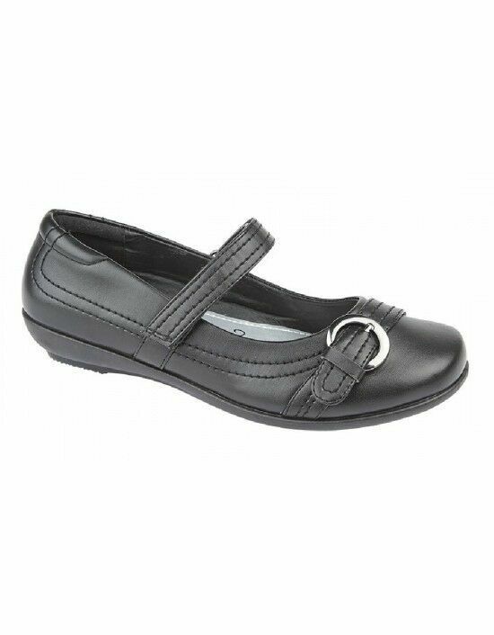 US Brass Girls Black School Shoes Bar Strap Mary Jane Style Infant G746A Valerie